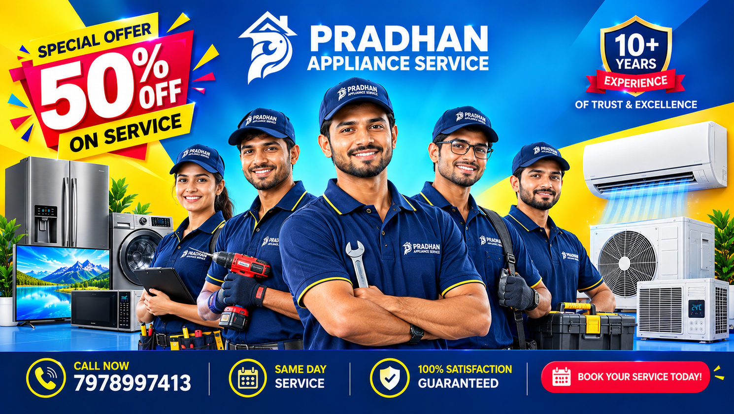 Pradhan appliance technician with home appliances