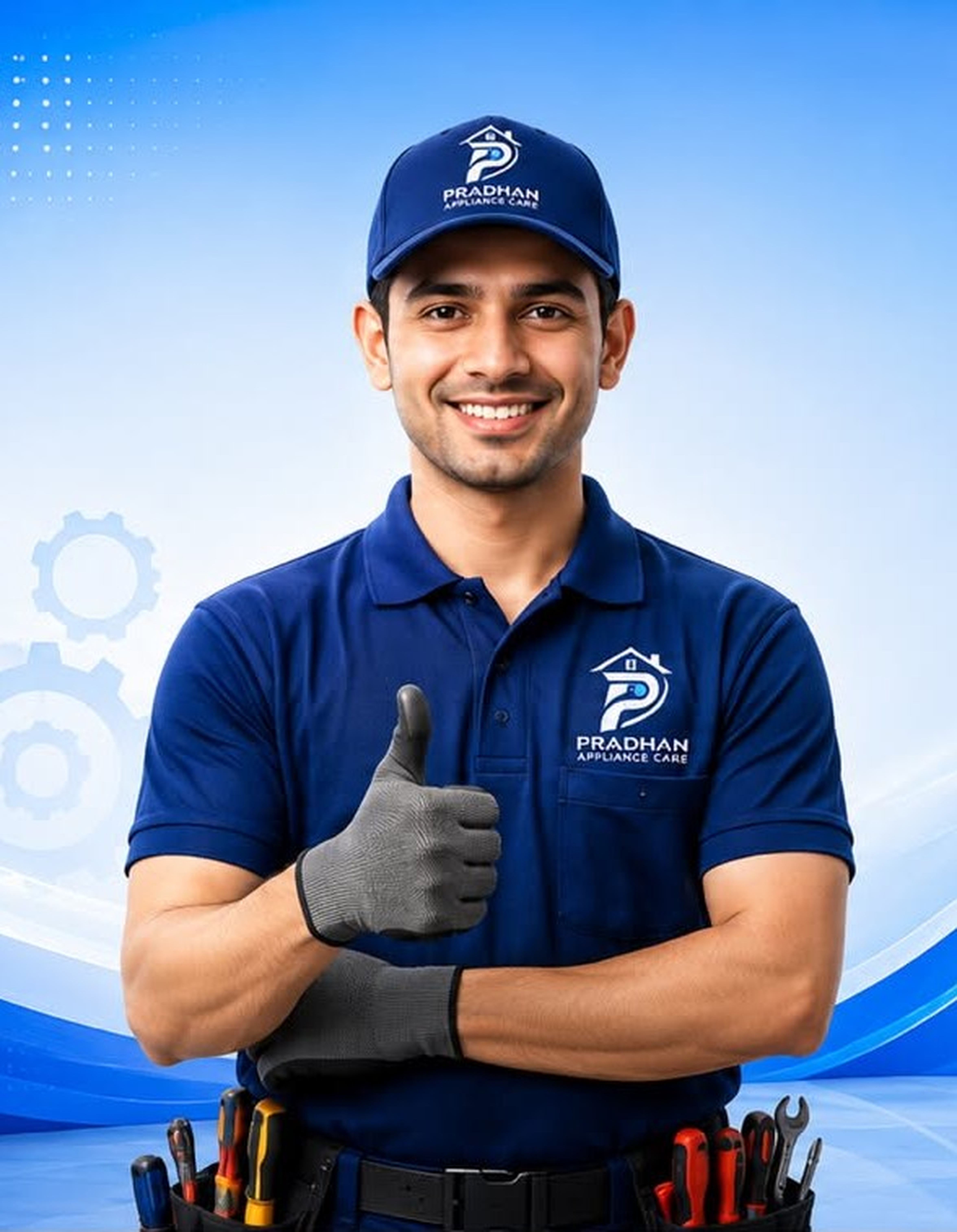 Pradhan Appliance Service technician ready for a home visit
